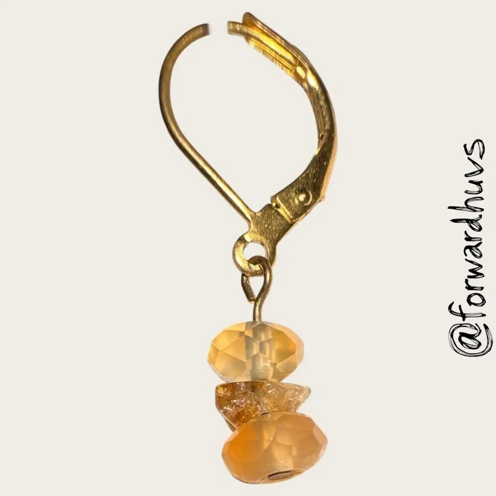 Bundle Sale 3 for $15 | Hand Crafted Amber-Toned Bead Cluster Earrings - Picture 5 of 6